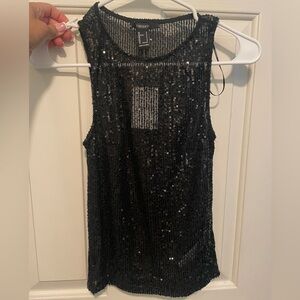 NWT F21 Black sequin tank top